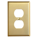 Brushed Brass 1 Gang Duplex Outlet Cover (Mid Size)