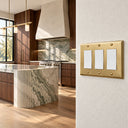 Signature 3G Rocker switch plate in Brushed Brass - lifestyle