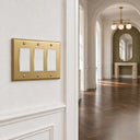 Signature 3G Rocker switch plate in Brushed Brass - lifestyle