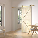 Barn Door Hardware Kit | Gold - installed in a room