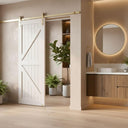 Barn Door Hardware Kit | Gold - installed in a room
