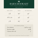 Barn Door Hardware Kit | Gold - size guide