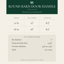 Round Barn Door Handle - size guide