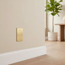 Forge 1G Blank Wall Plate | Brushed Gold - lifestyle