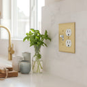 Forge 2G TD Combo Wall Plate | Brushed Gold - lifestyle