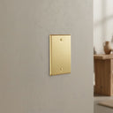 Signature 1-gang blank wall plate in Brushed Brass, photo 2 - lifestyle
