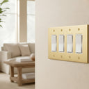 Forge 4G Rocker Wall Plate | Brushed Gold - lifestyle