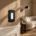 Scallop 1G Rocker Wall Plate in Black in a living room