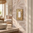 Botanical Garden 1G Rocker Wall Plate in Brushed Gold in a living room
