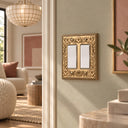 Botanical Garden 2G Rocker Wall Plate in Brushed Gold in a living room