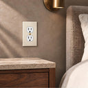 Forge 1G Duplex outlet plate in Warm Ivory - lifestyle