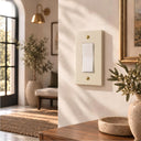 Forge 1-gang rocker switch plate in Warm Ivory - lifestyle
