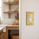 Floral 1G Rocker wall plate in Brushed Gold, lifestyle photo