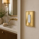 Pearl 1-gang rocker wall plate in Brushed Gold, lifestyle photo