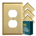 Brushed Brass 1 Gang Duplex Outlet Cover (Mid Size)