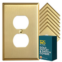 Brushed Brass 1 Gang Duplex Outlet Cover (Mid Size)