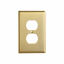 Brushed Brass 1 Gang Duplex Outlet Cover (Mid Size)
