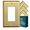 Brushed Brass 1 Gang Rocker Switchplate (Mid Size)