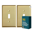 Brushed Brass 1 Gang Toggle Switchplate (Mid Size)