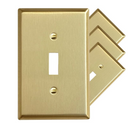 Brushed Brass 1 Gang Toggle Switchplate (Mid Size)
