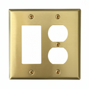 Brushed Brass 2 Gang (Rocker Duplex Combo) Mid Size