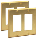 Brushed Brass 2 Gang Rocker Switchplate