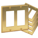 Brushed Brass 2 Gang Rocker Switchplate