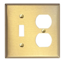 Brushed Brass 2 Gang (Toggle Duplex Combo) Mid Size