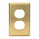 Brushed Brass Single Duplex Outlet Switchplate