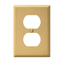 Brushed Brass 1 Gang Duplex Outlet Cover