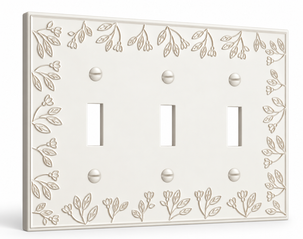 Floral 3G Toggle | White