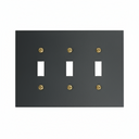 Modern Black 3 Gang Toggle Switchplate (Mid Size)
