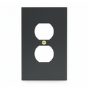 Modern Black Duplex Switchplate (Mid Size)