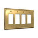 Pearl 4-gang rocker switch plate in Brushed Gold