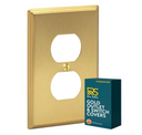 Brushed Brass Single Duplex Outlet Switchplate