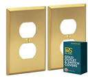Brushed Brass Single Duplex Outlet Switchplate