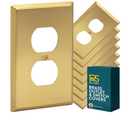 Brushed Brass Single Duplex Outlet Switchplate