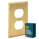 Brushed Brass Single Duplex Outlet Switchplate
