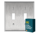 Stainless Steel 2 Gang Toggle Switchplate