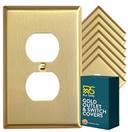 Brushed Brass 1 Gang Duplex Outlet Cover (Mid Size)