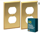 Brushed Brass 1 Gang Duplex Outlet Cover