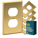 Brushed Brass 1 Gang Duplex Outlet Cover