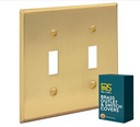 Brushed Brass 2 Gang Toggle Switchplate