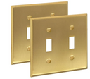 Brushed Brass 2 Gang Toggle Switchplate