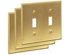 Brushed Brass 2 Gang Toggle Switchplate