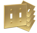 Brushed Brass 2 Gang Toggle Switchplate