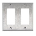 Stainless Steel 2 Gang Rocker Switchplate