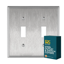 Stainless Steel 2 Gang Toggle Switchplate