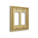 Estate 2-gang rocker switch plate in Brushed Gold