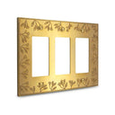 Floral 3G Rocker wall plate in Brushed Gold